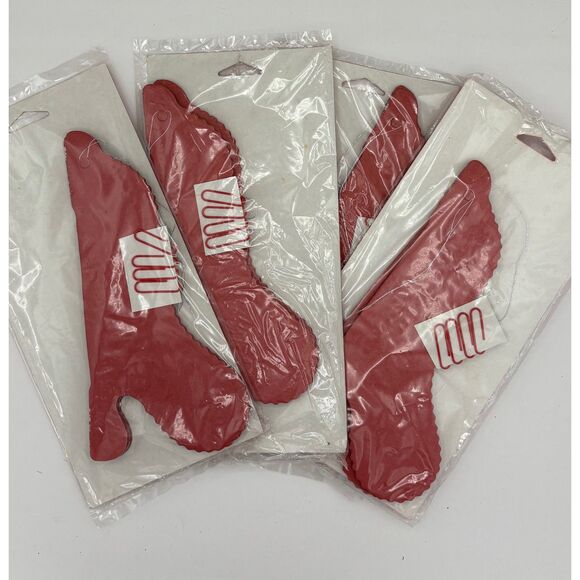 Lot 3 Vintage Honeycomb Tissue Bells Red Christmas Carlton NOS - Picture 3 of 4